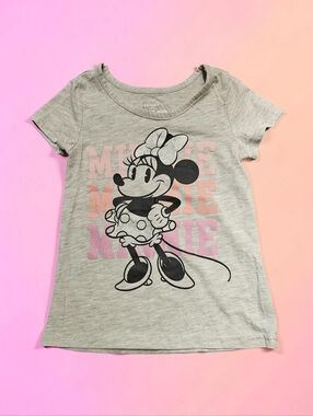 DISNEY Gray Tee with Pink Minnie Graphic. Size 4. Excellent Condition!